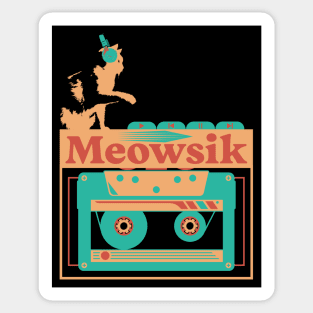 Retro Meowsik-Cat and Music lovers- Sticker